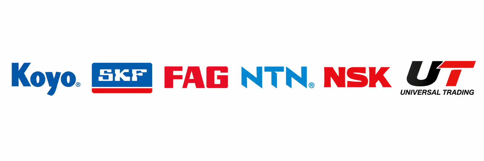 Koyo SKF FAG NTN NSK and Universal Trading brand logo banner